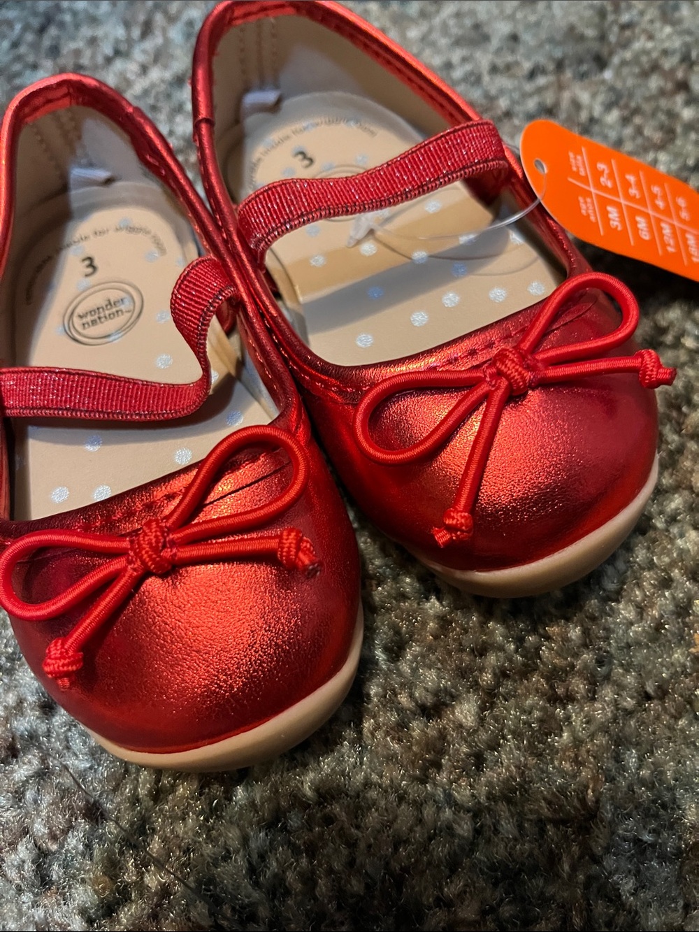 wonder nation Red Girls Mary Jane Ballet Flats with Bow Accent